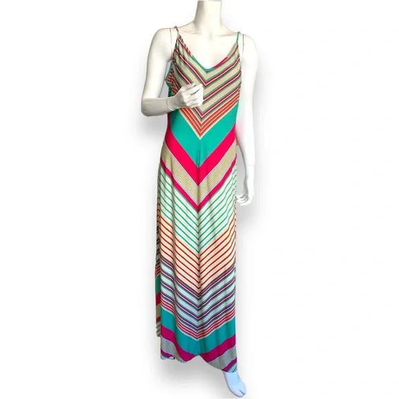 Eci Dresses | Eci Rainbow Chevron Striped Maxi Slip Dress. Womens Size Large | Color: Red | Size: L | Sjslyric's Closet Eci Dresses | Eci Rainbow Chevron Striped Maxi Slip Dress. Womens Size Large | Color: Red | Size: L | Sjslyric's Closet